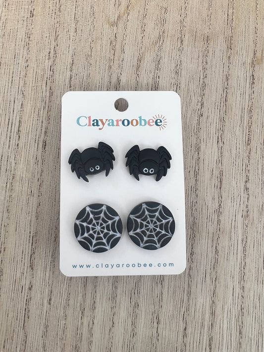 Spiders & Webs Stud Earring Set