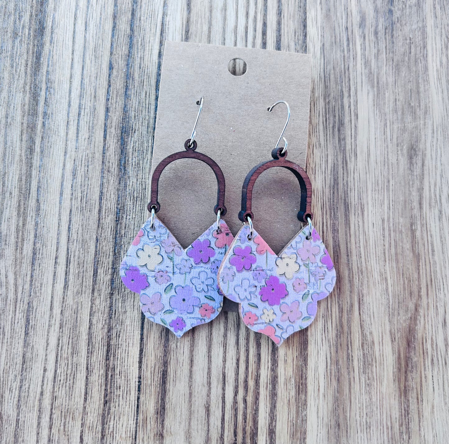 Pink Spring Floral Dangle earrings