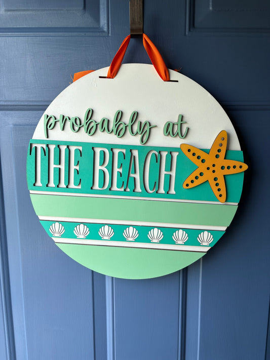 Probably at the beach