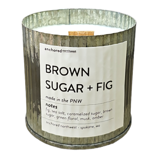 Brown Sugar + Fig Rustic Vintage Farmhouse Wood Wick Candle