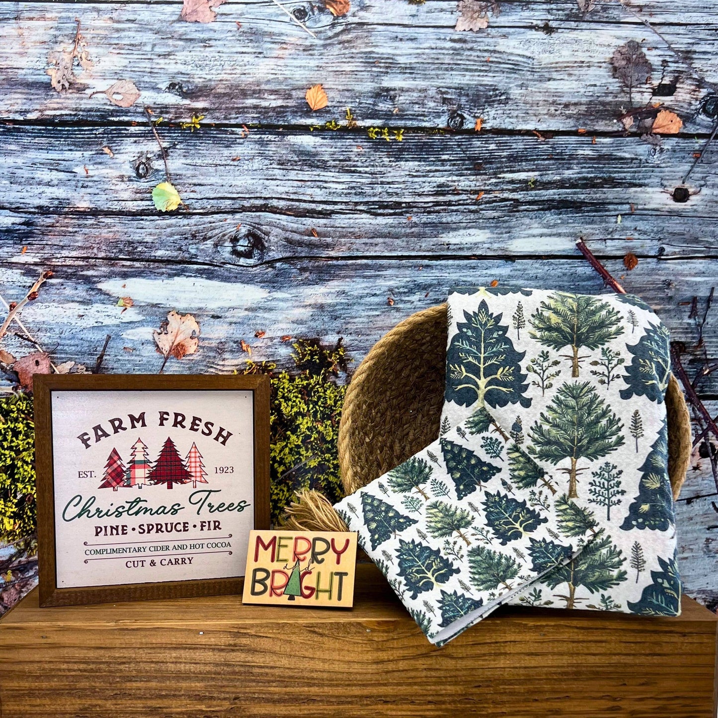 Farm Fresh Christmas Trees Rustic Christmas Decor - Wall Art