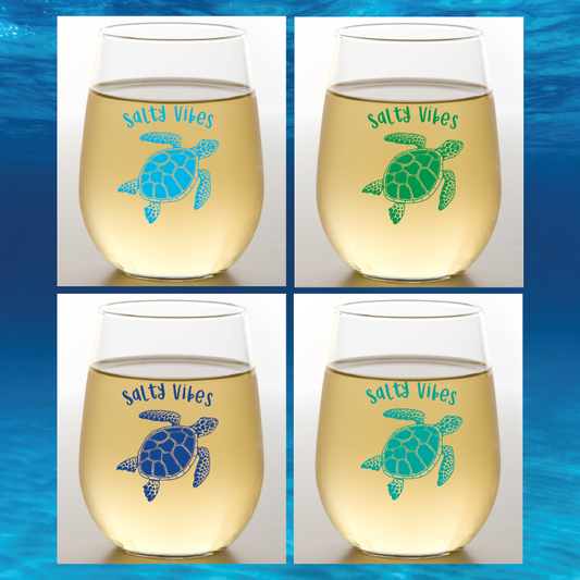 SEA TURTLES Shatterproof Wine Glasses