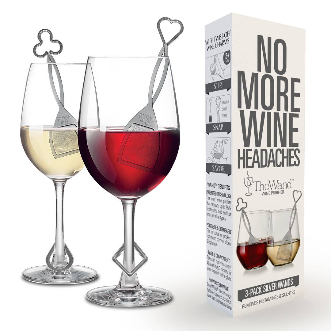 The Wand™ Wine Purifier 3-Pack, Silver