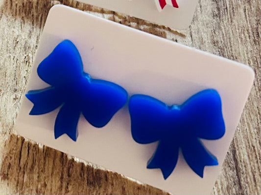 Blue Bow Acrylic earring studs  Stainless steel earring studs