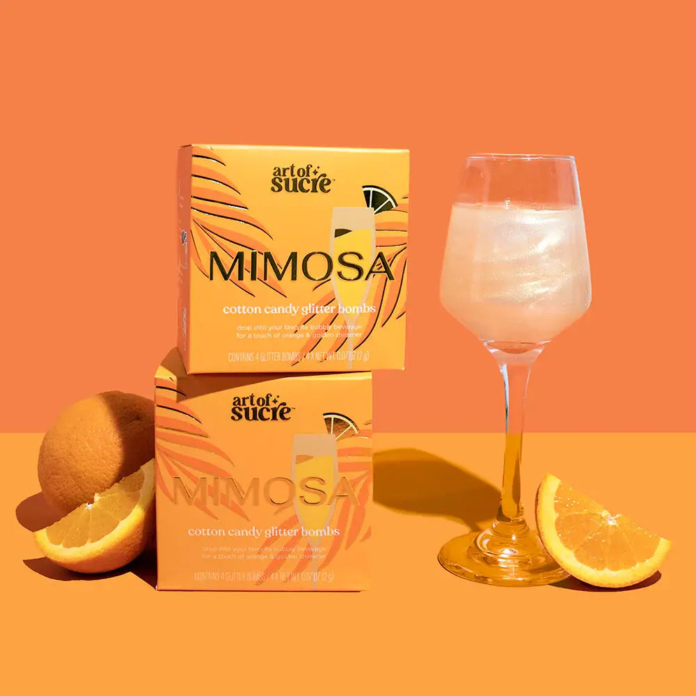 Mimosa Orange flavored Cotton Candy Drink Glitter Bombs