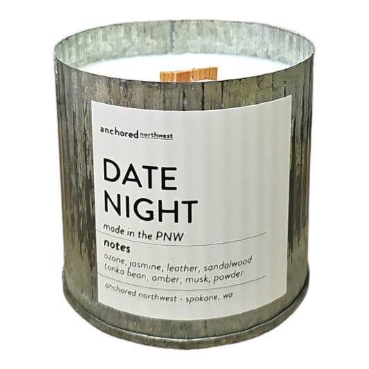 Date Night Rustic Vintage Farmhouse Wood Wick Candle