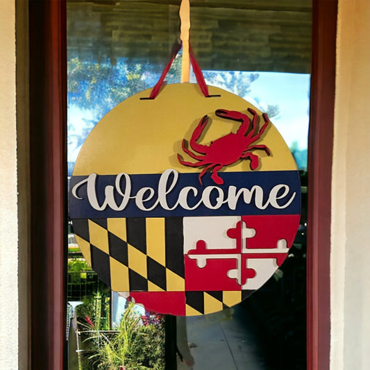 Maryland Flag door sign