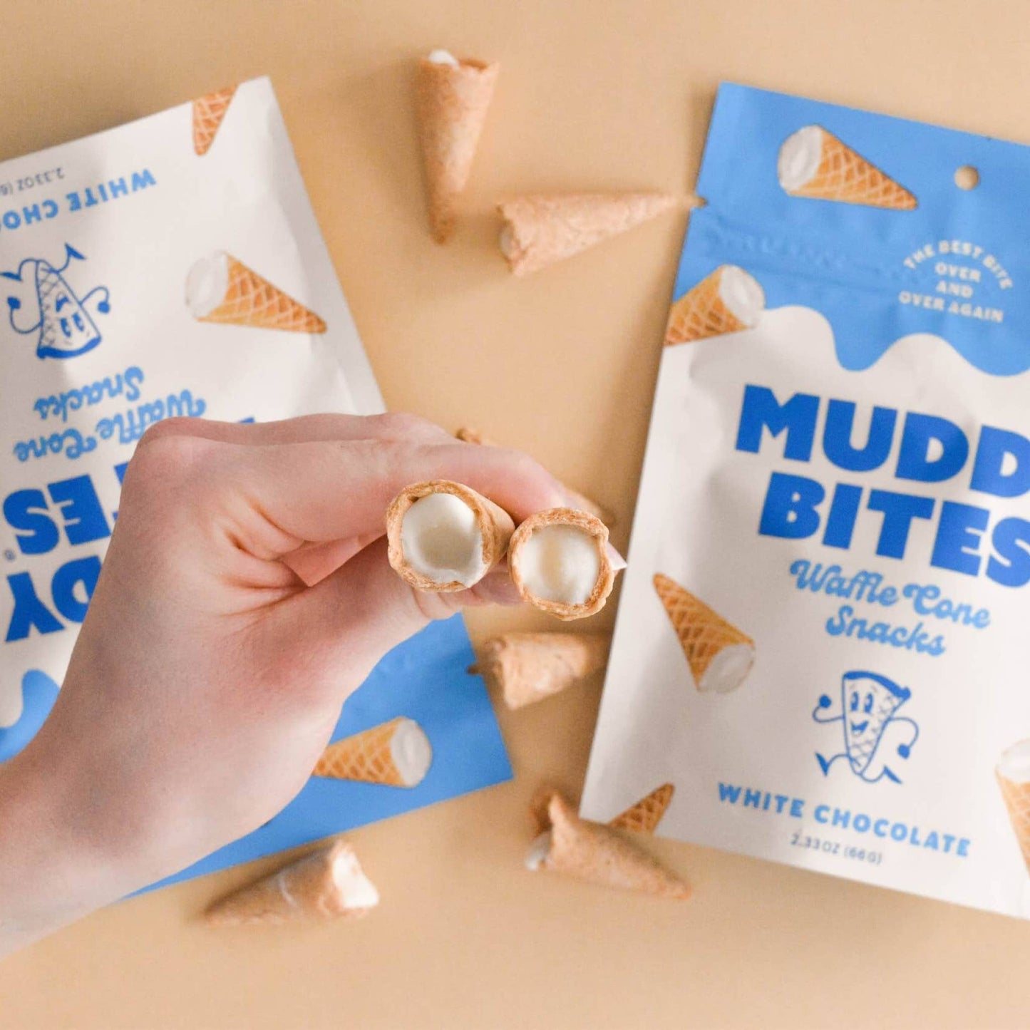 White Chocolate Waffle Cones Snacks
