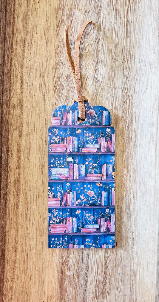 Rustic colored Books on shelf bookmark
