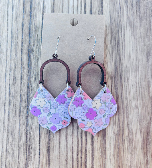 Pink Spring Floral Dangle earrings