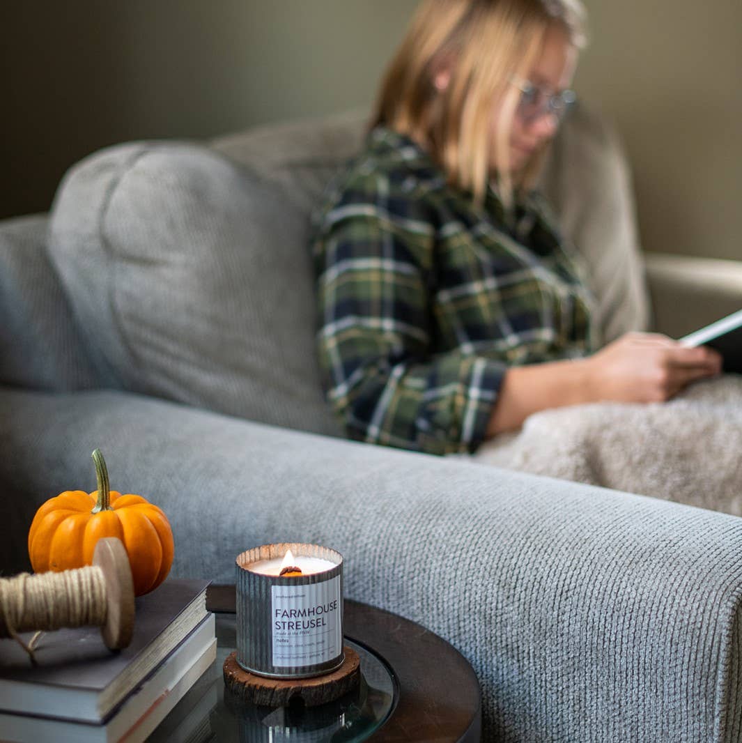 Farmhouse Streusel Rustic Vintage Farmhouse Wood Wick Candle