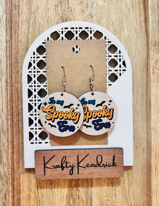 In my Spooky Era wooden earrings