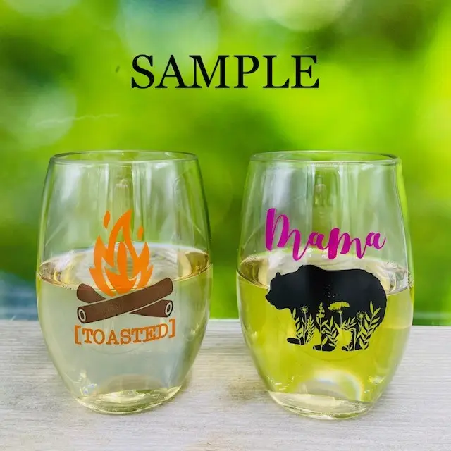 FIREWORKS Shatterproof Stemless Wine Glasses