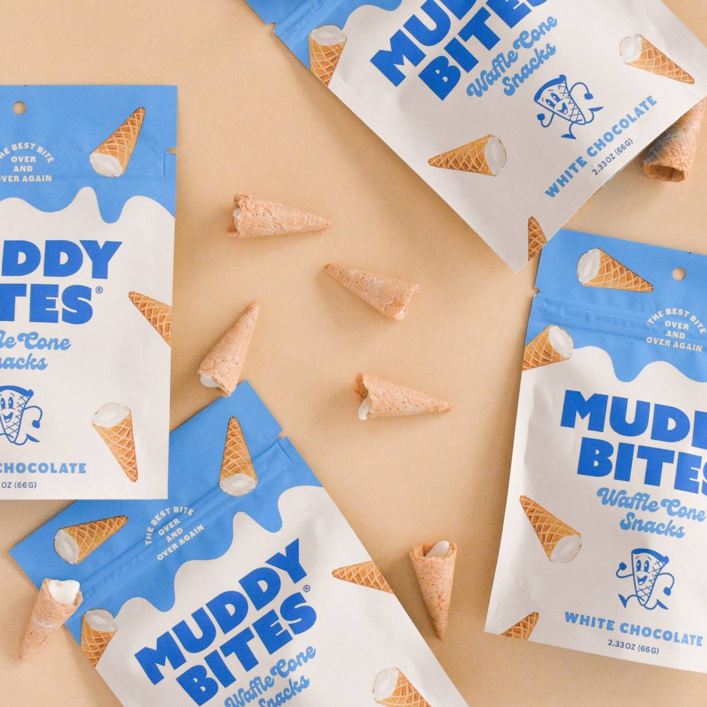 White Chocolate Waffle Cones Snacks