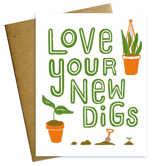 Love Your New Digs New Home Plant Card