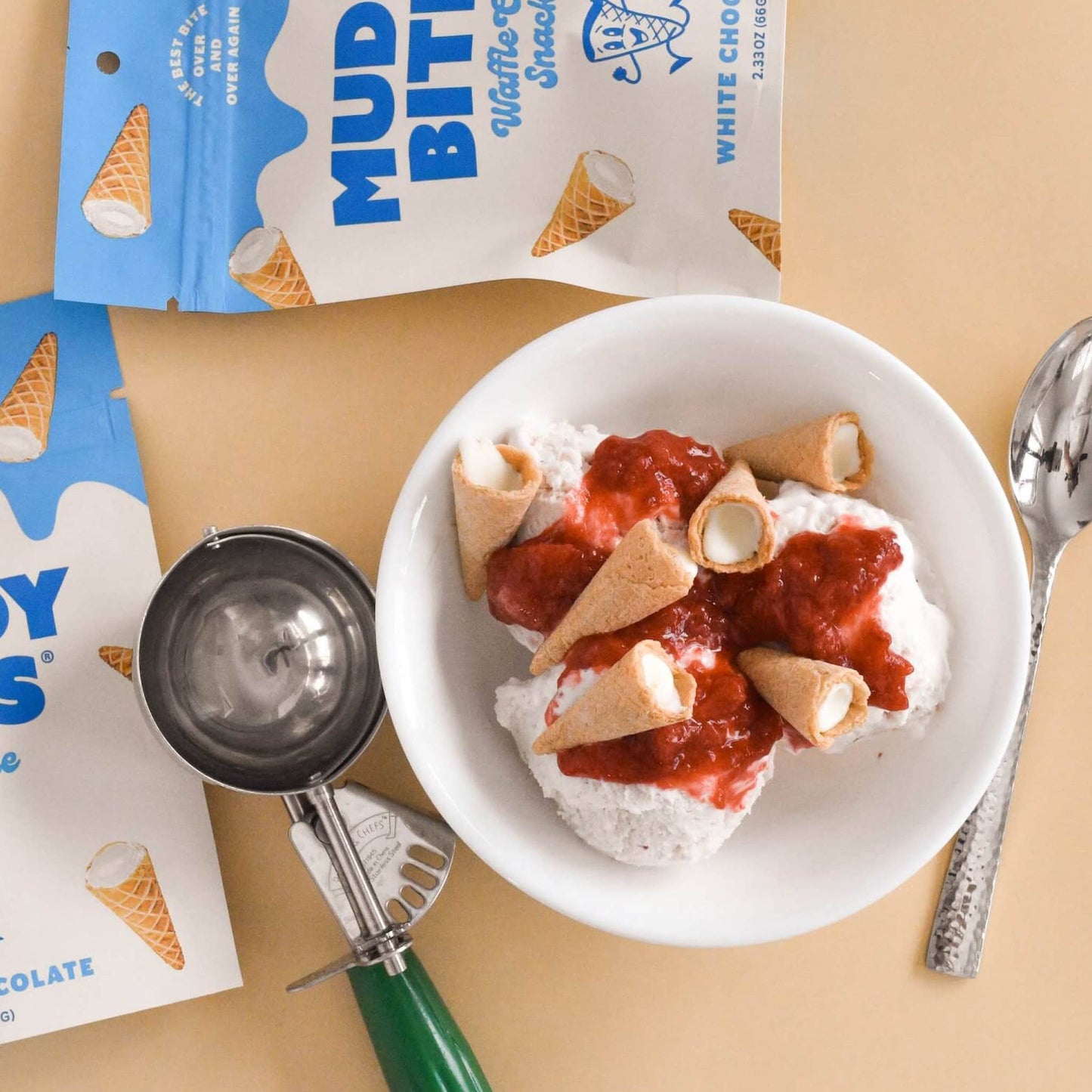 White Chocolate Waffle Cones Snacks