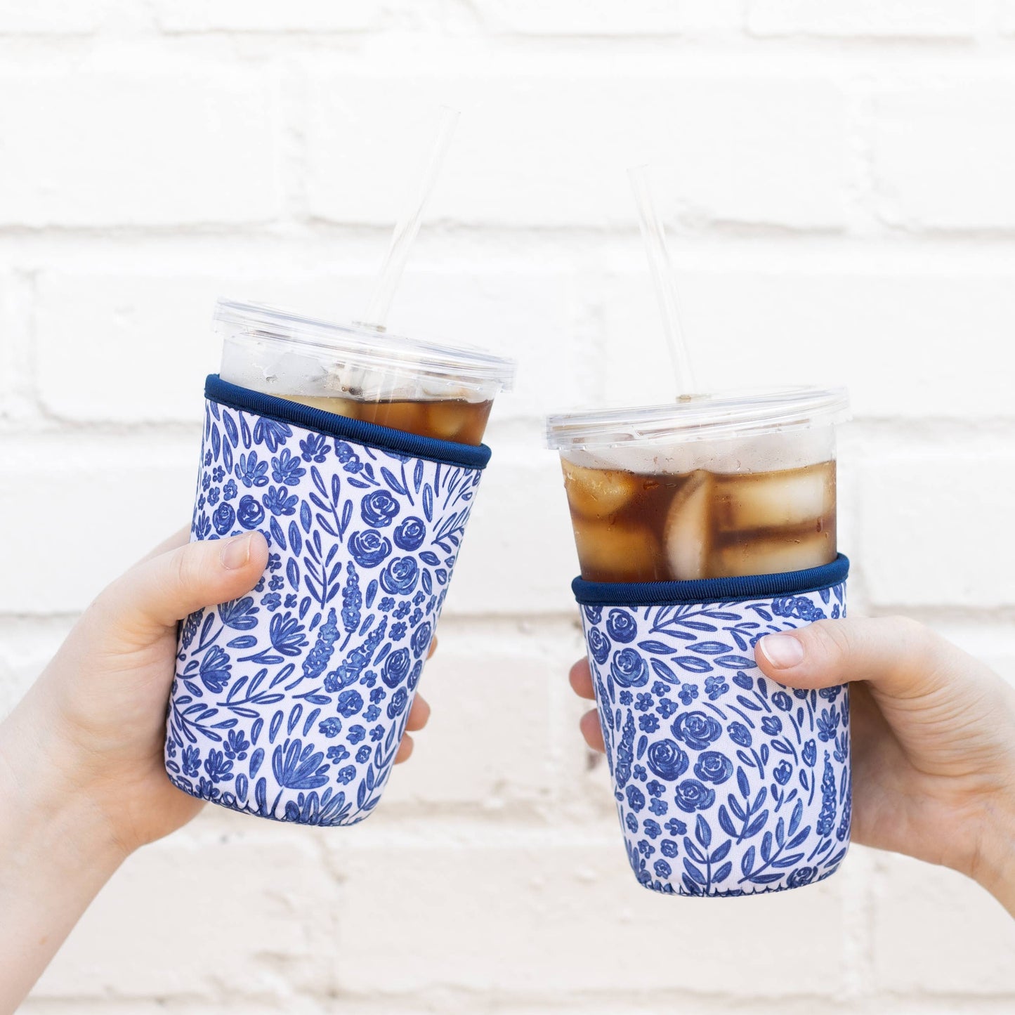 Porcelain Floral Drink Sleeve, Iced Coffee, Drink Cover