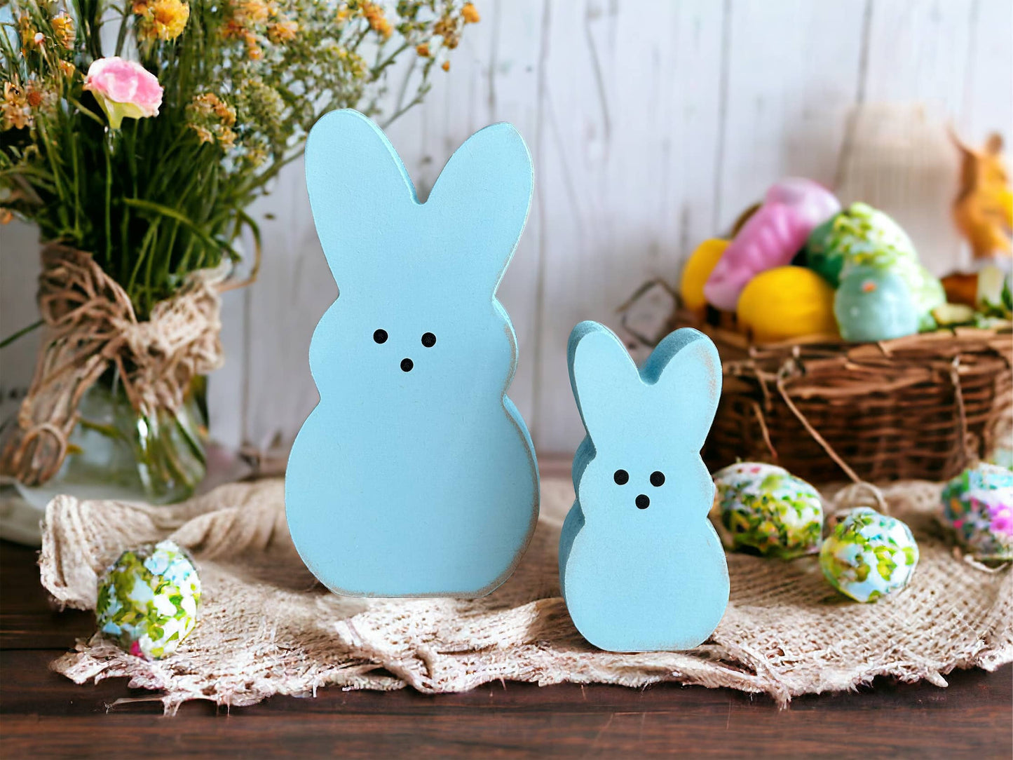 Primitive Rustic Wood Spring/Easter Peeps - SMALL 3.5"