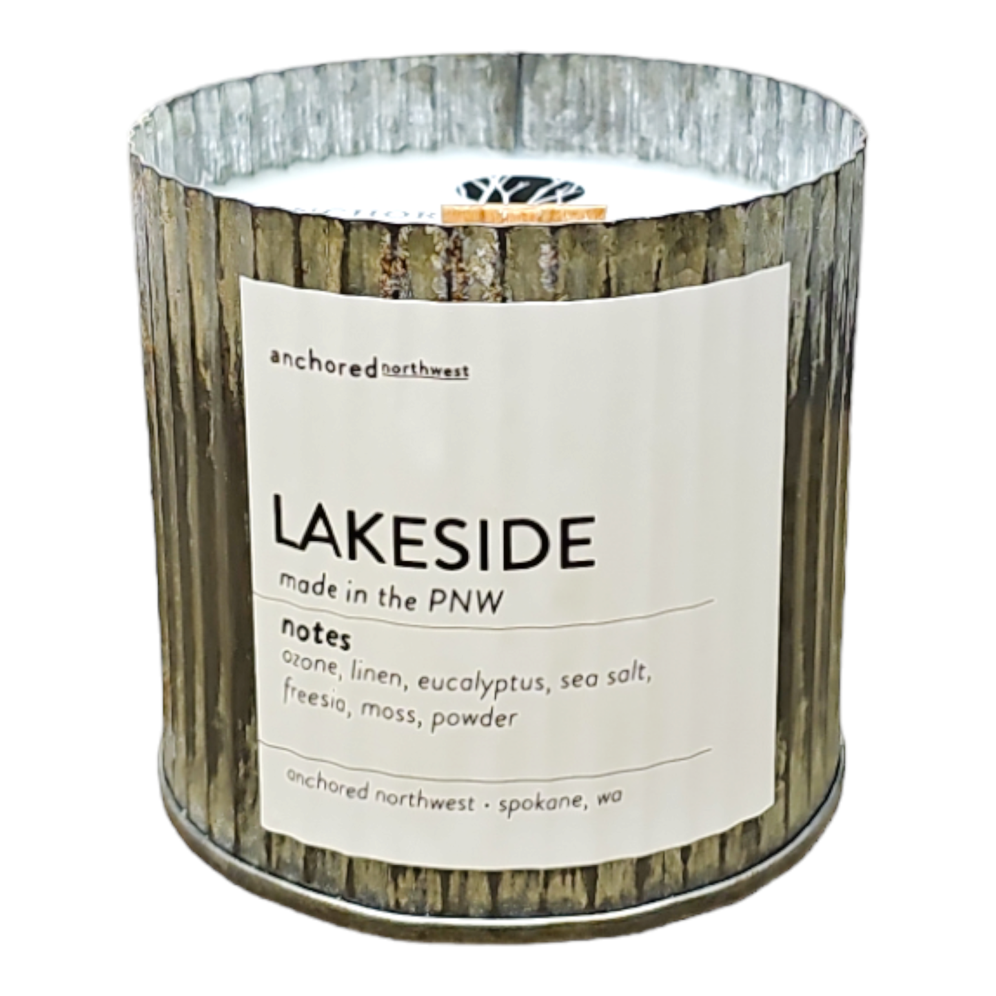 Lakeside Rustic Vintage Farmhouse Wood Wick Candle