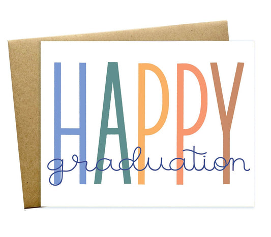 Big Happy Colorful Graduation Card