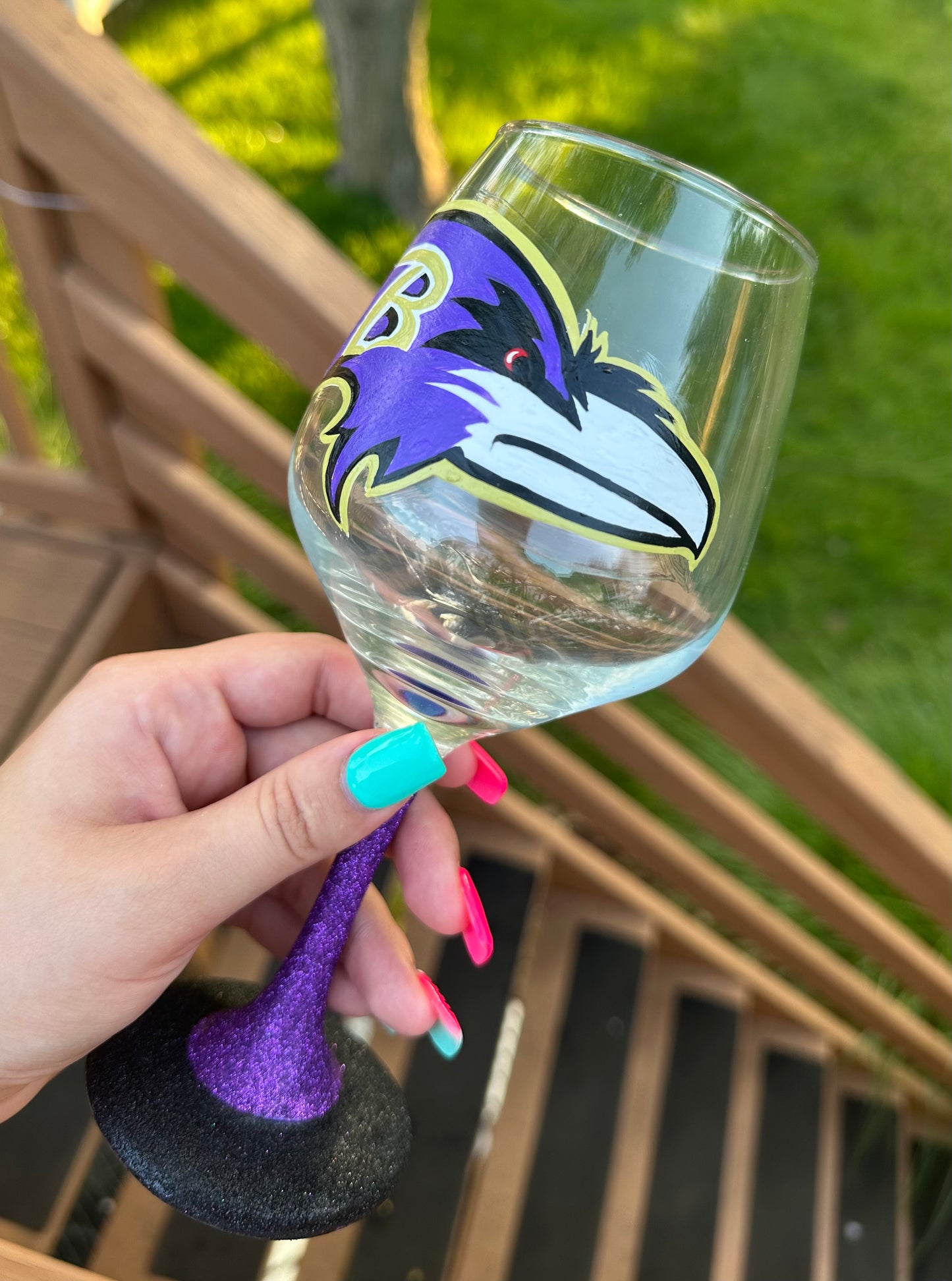 Hand-Painted Decorative Wine Glasses 24oz & 26oz