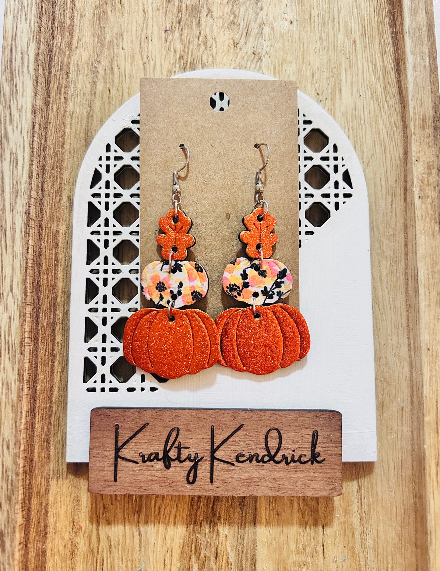 Orange layered Pumpkin Earrings
