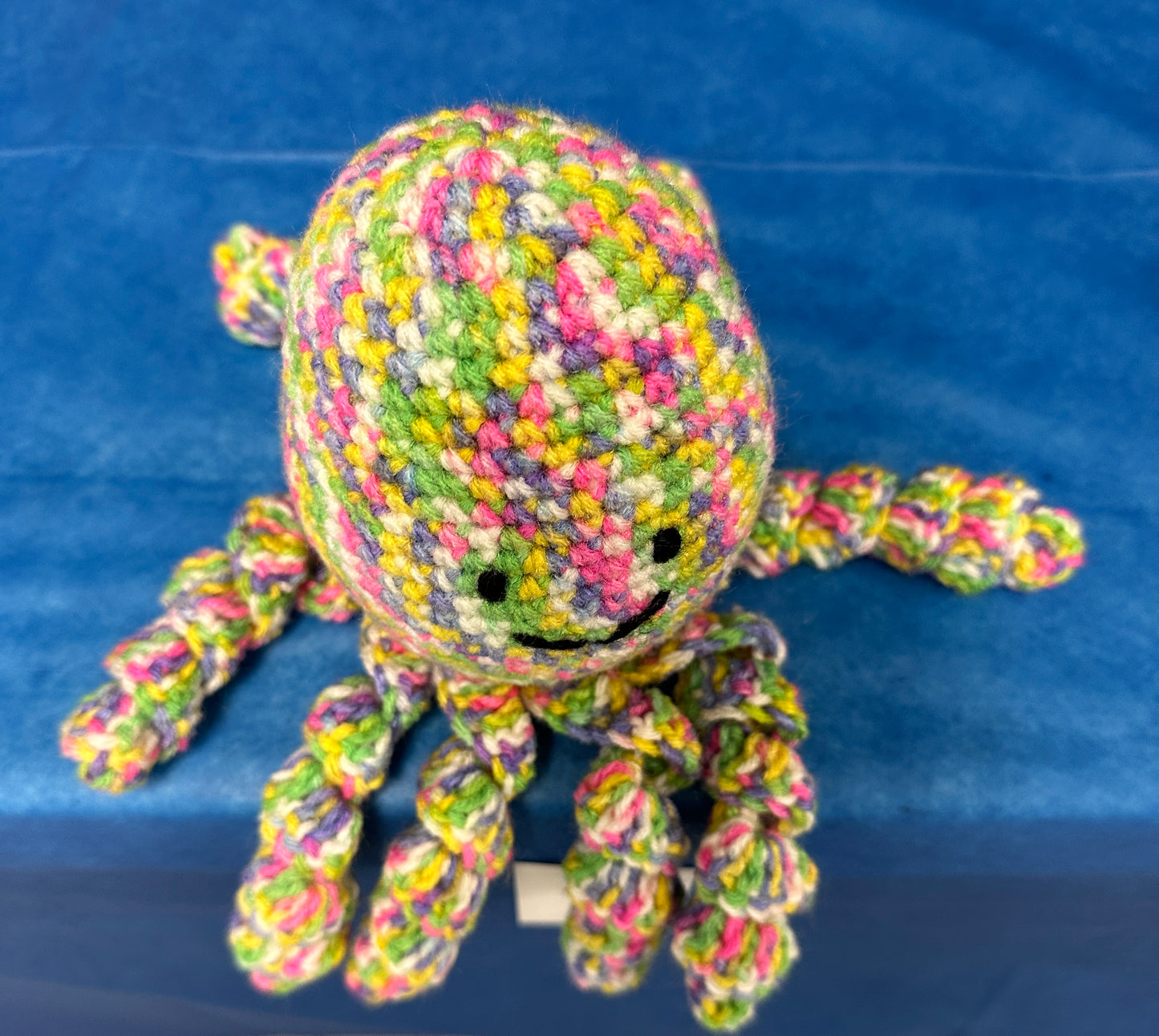 Pastel rainbow crochet octopus