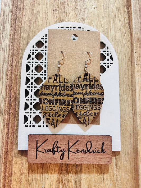 It's Fall! Wooden Earrings