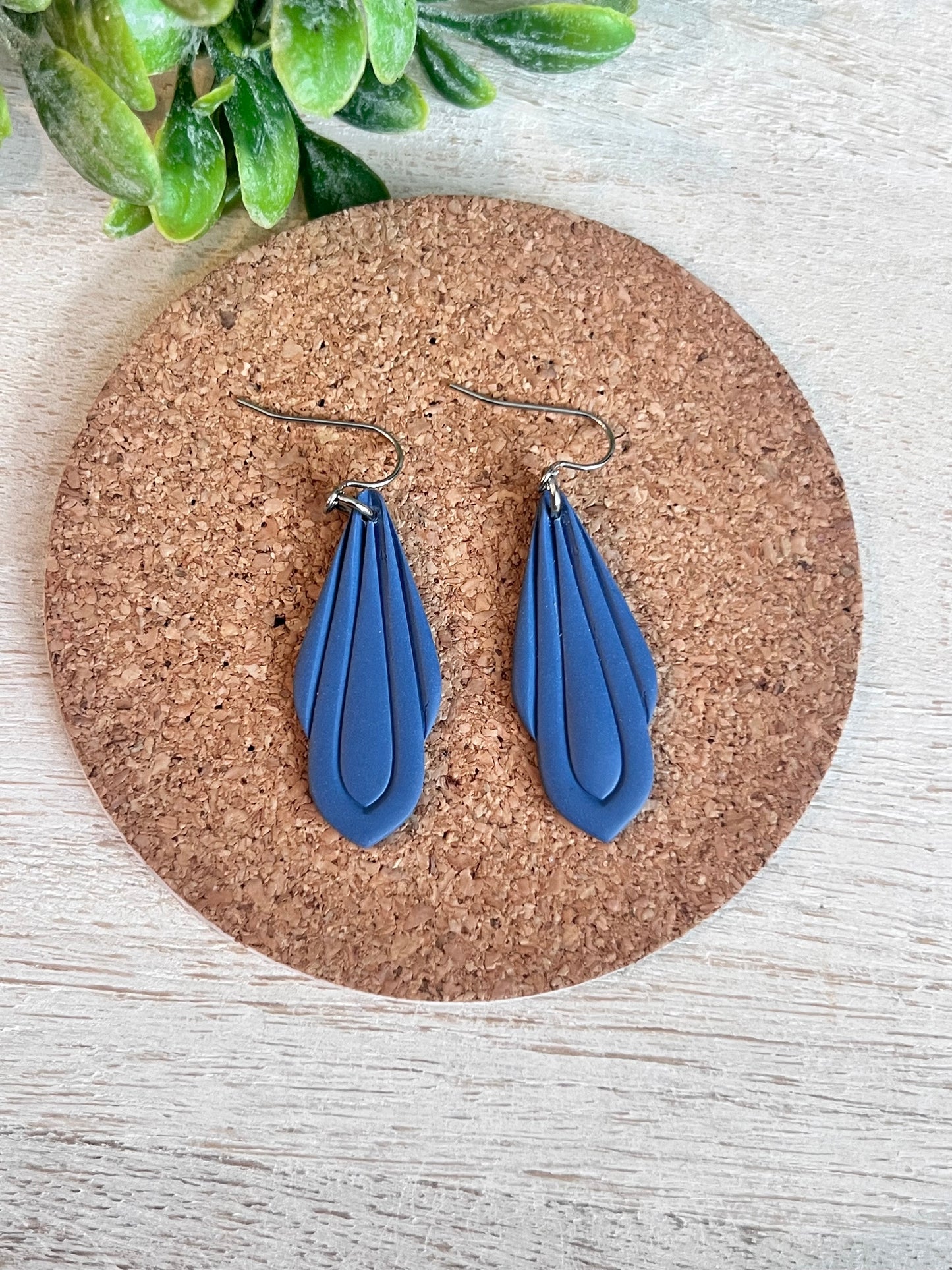 Art Deco Teardrop, Navy Blue