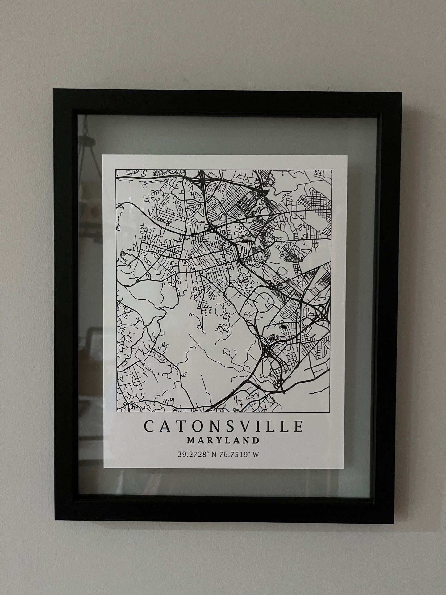 Catonsville / Ellicott City Map Framed Print