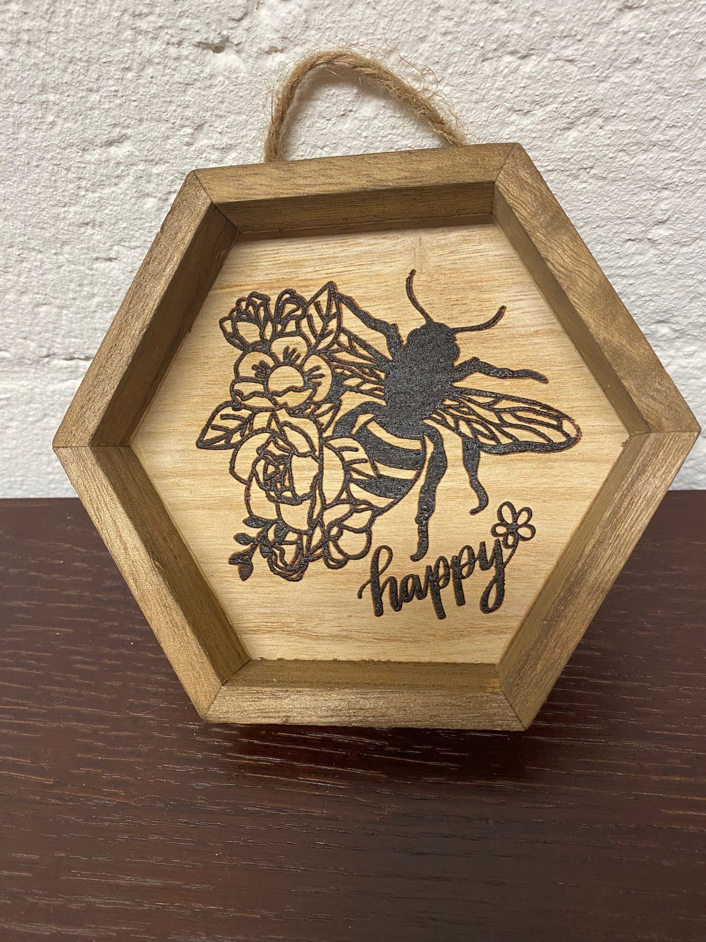 Bee Happy Wood Burn