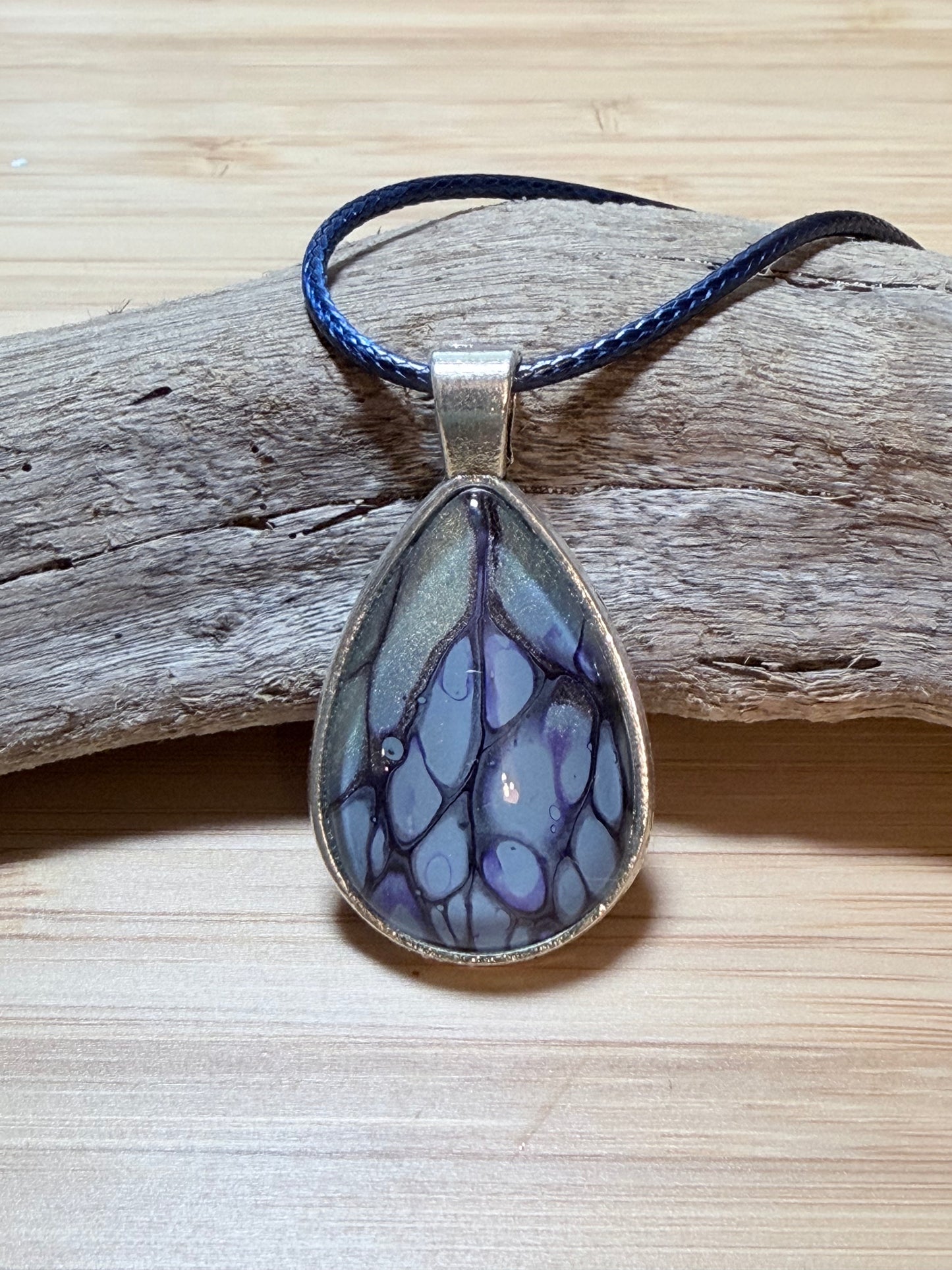 Tear Drop Fluid Art Necklace