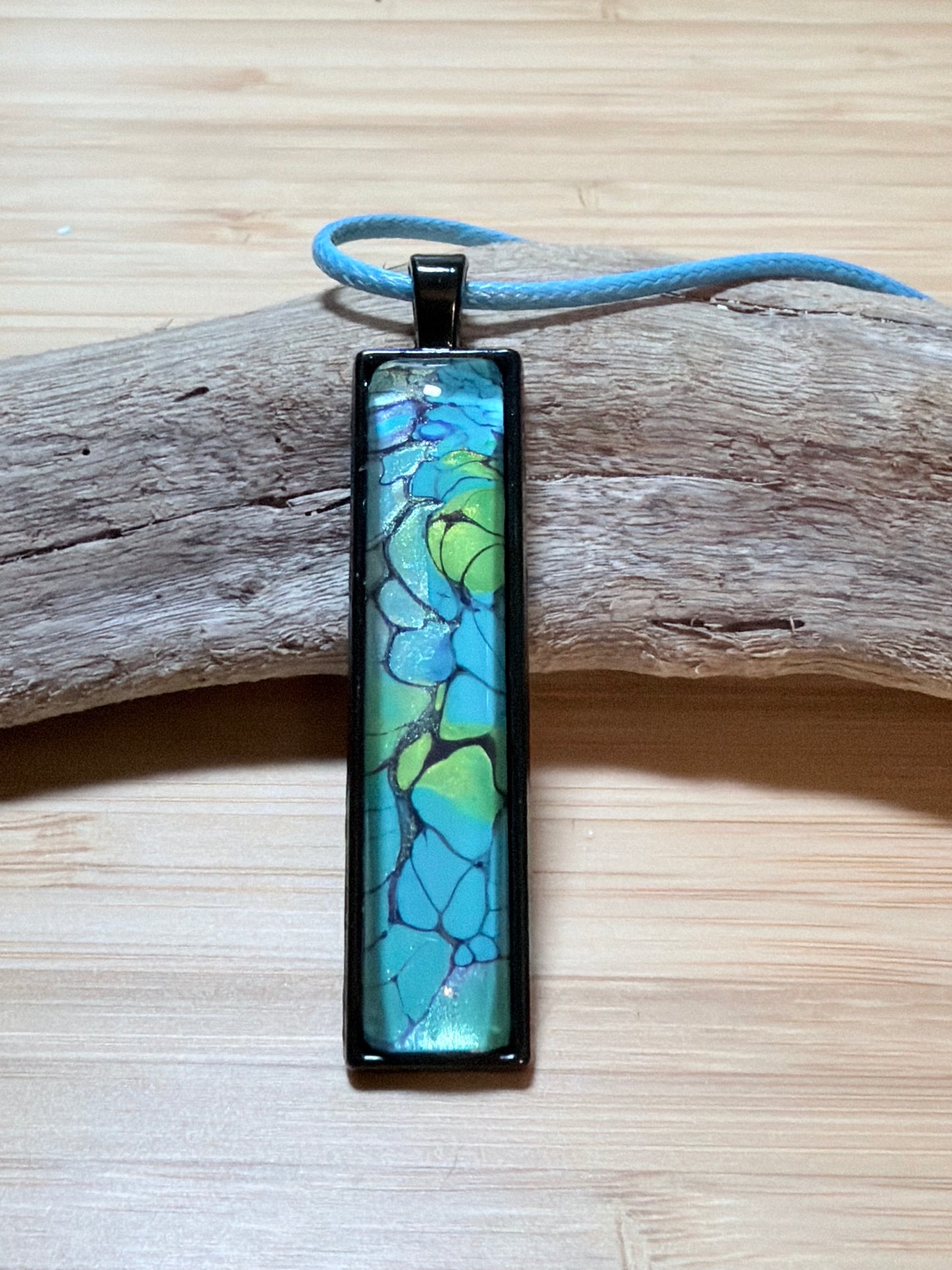 Rectangle Fluid Art Necklace