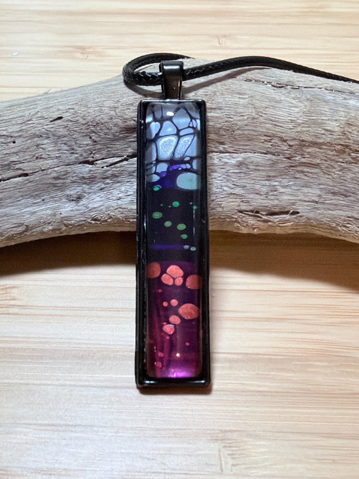 Rectangle Fluid Art Necklace