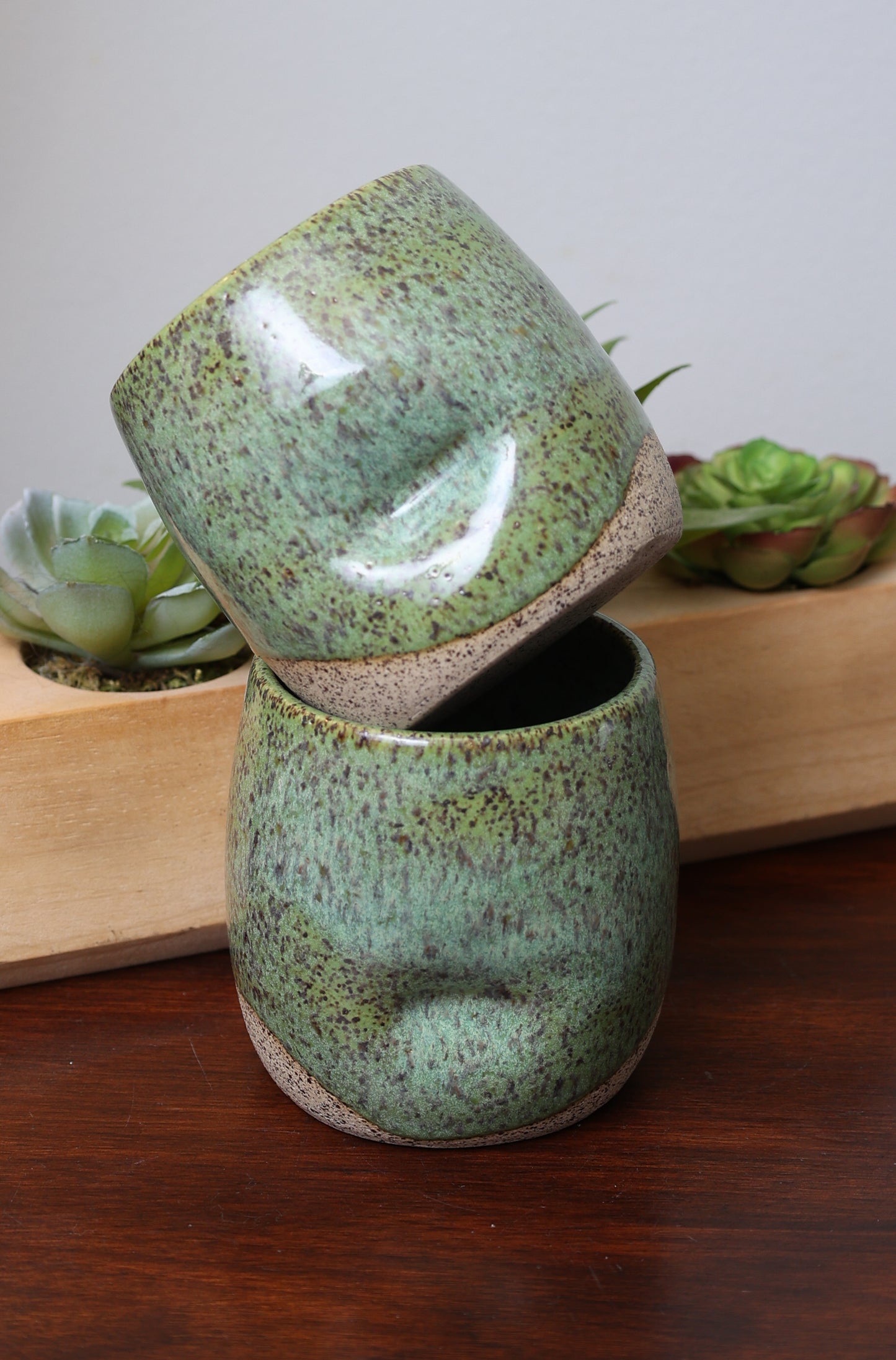 Sawdust and Clay Thumbprint tumblers