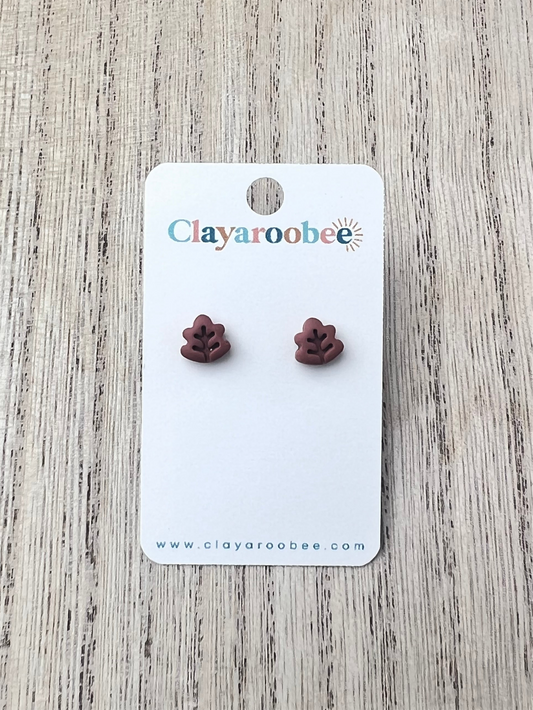 Leaf Micro Stud Earrings