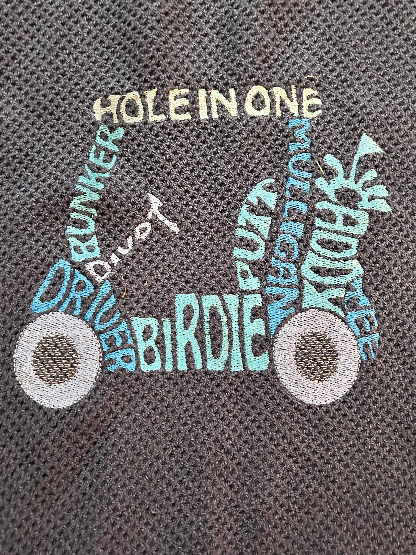 Embroidered *HOLE IN ONE* Blue Golf Towel