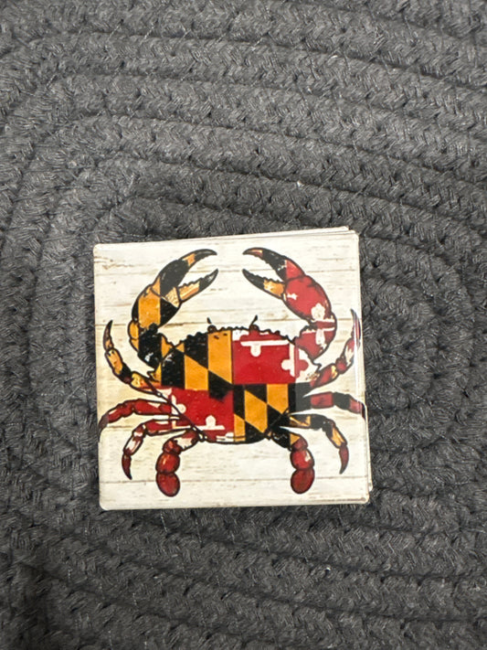 Crab Outline Flag 2x2 Magnet
