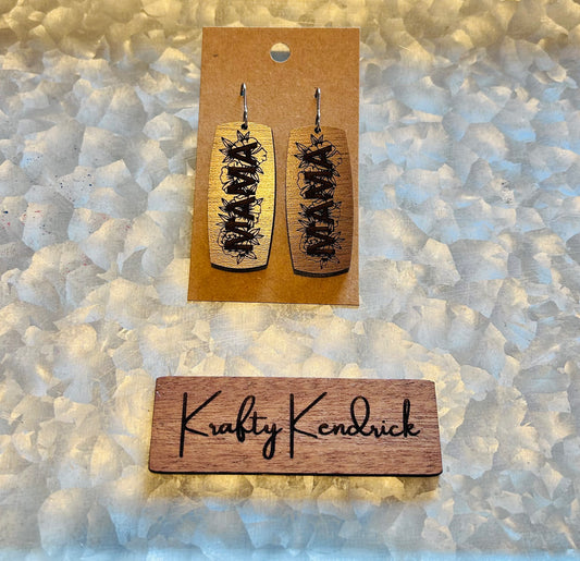 "MAMA" wooden earrings