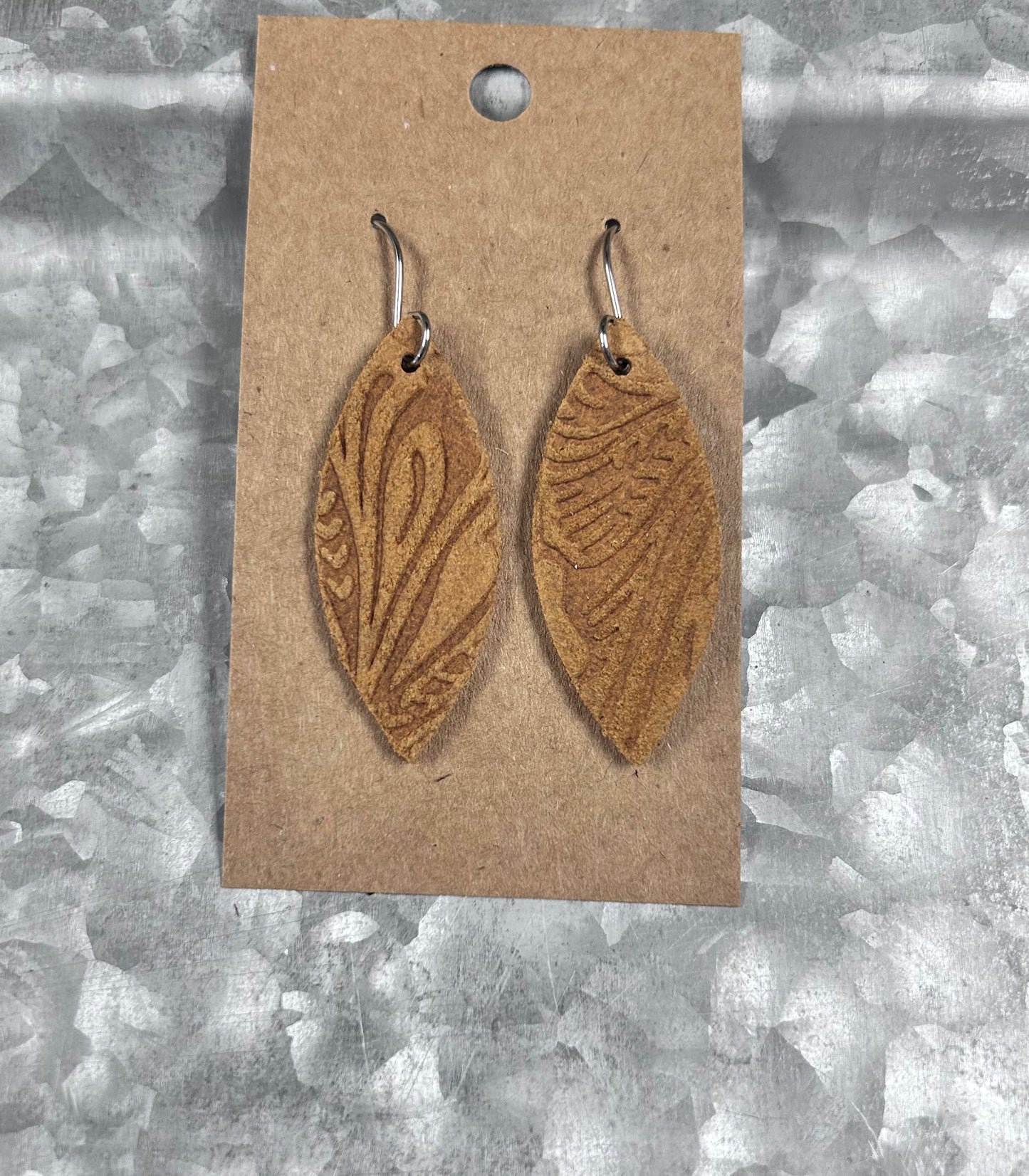 Tan suede dangle earrings