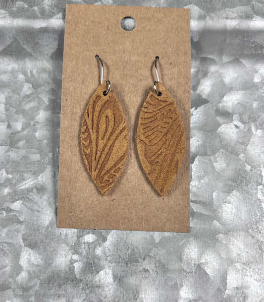 Tan suede dangle earrings