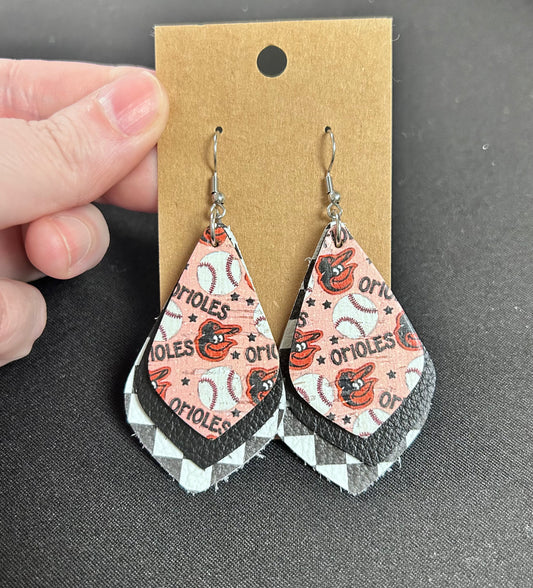 Orioles Checkered Dangle earrings
