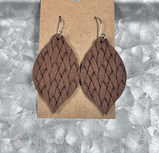 Brown textured earrings