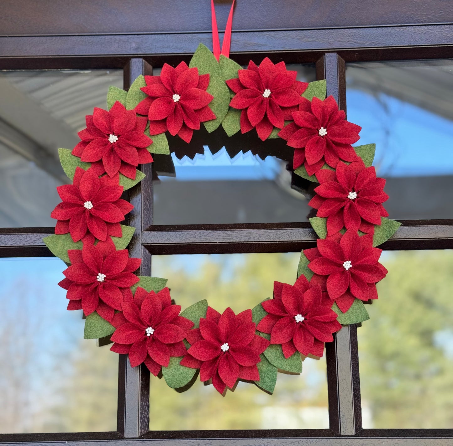 14" Poinsettia Wreath