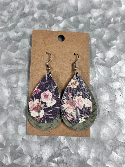 Blue Floral pattern with green layer