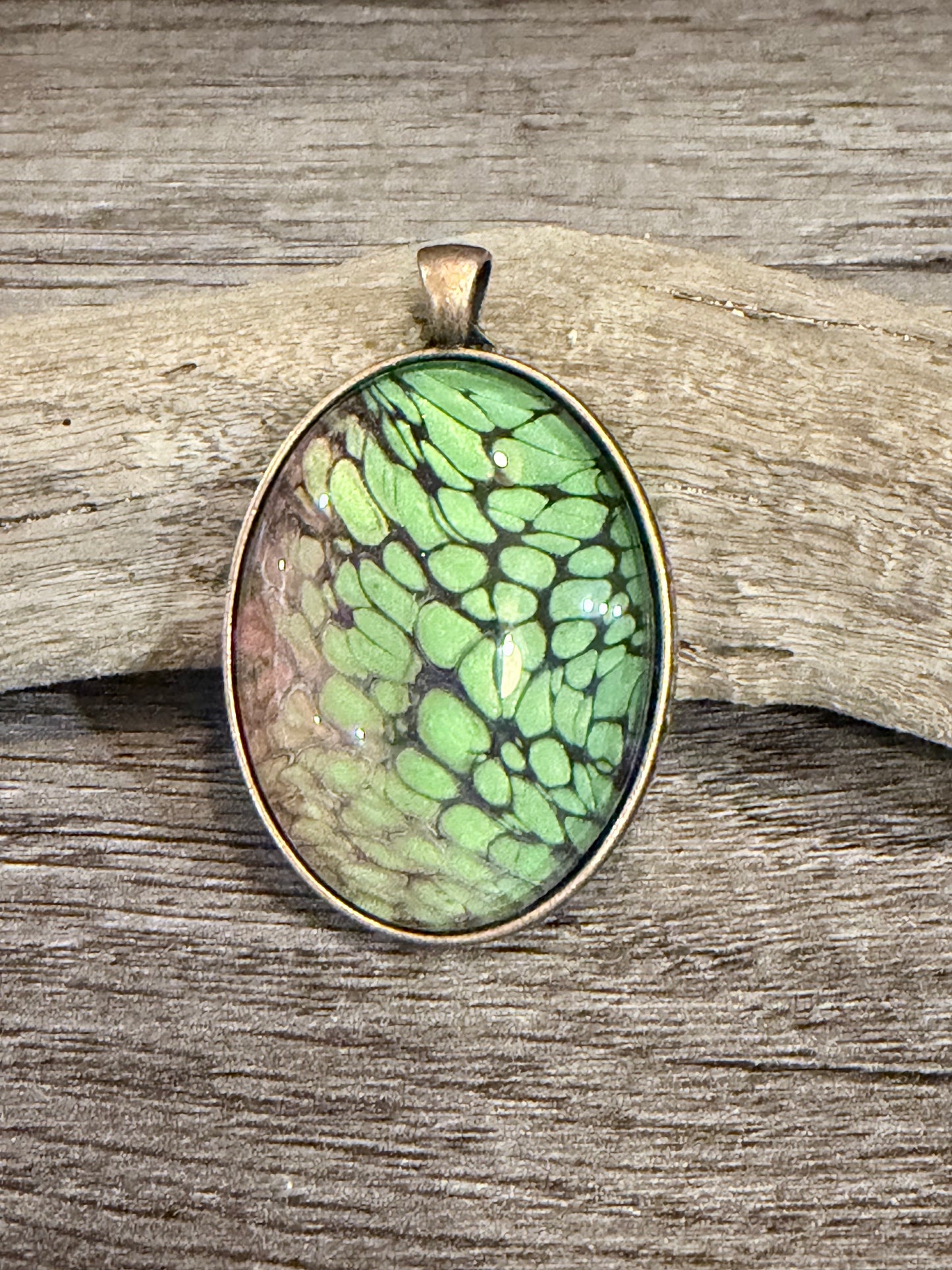 Oval Fluid Art Necklace