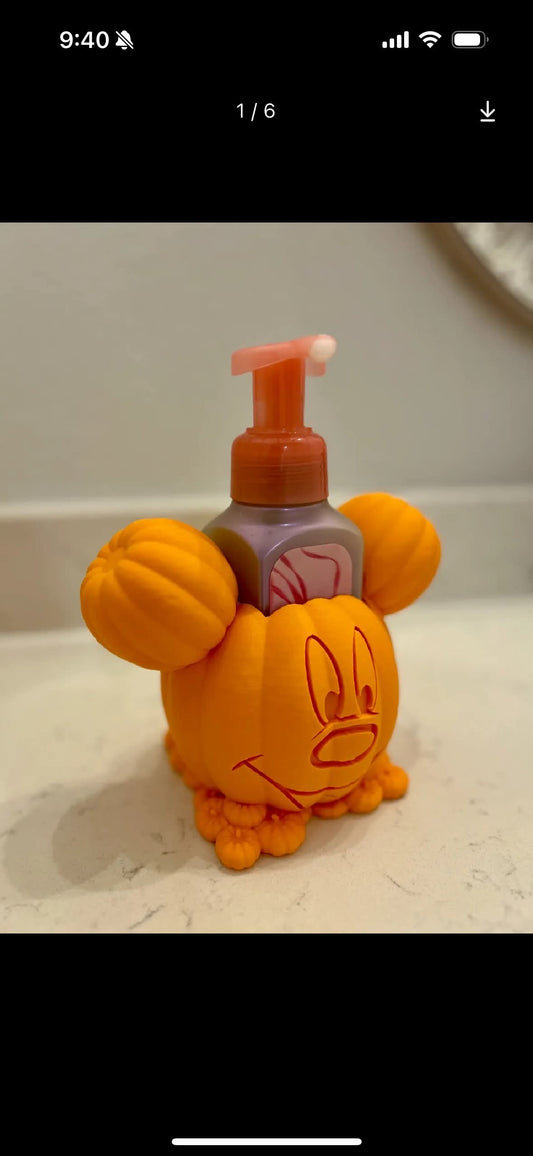 Mickey pumpkin soap holder
