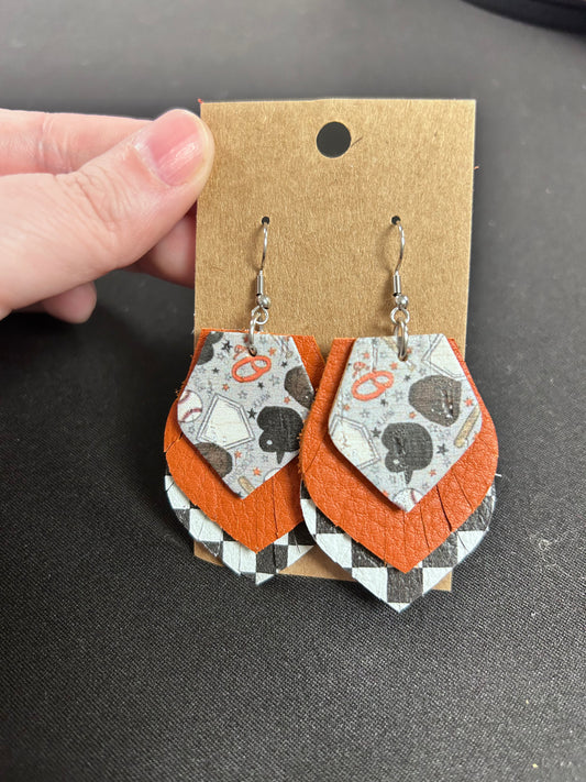 Orioles dangle Fringe earrings