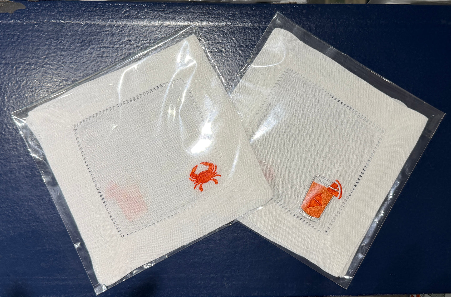 Embroidered Cocktail napkins - set of 2