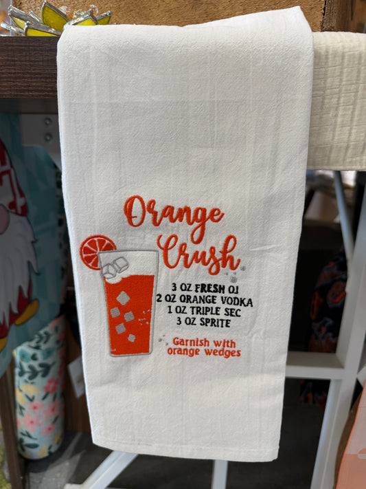 Embroidered Cocktail Recipe Towels